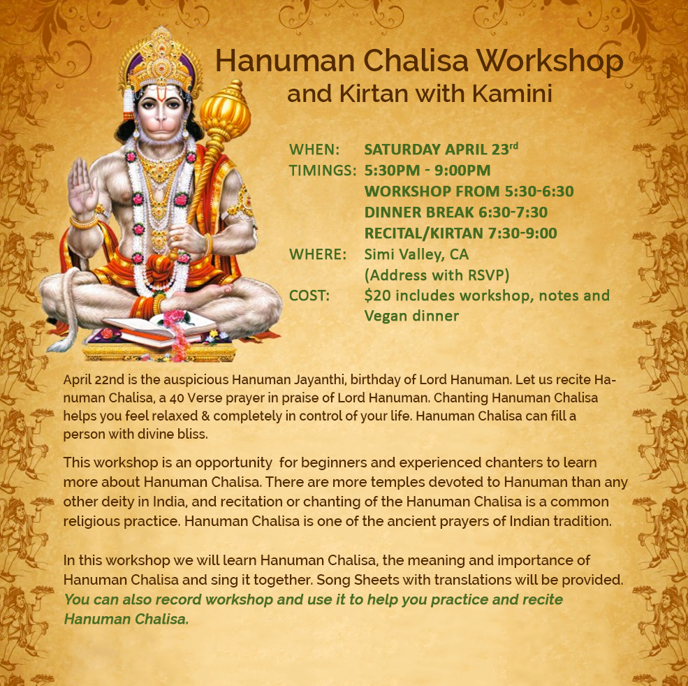 Hanuman Chalisa Workshop with Kamini